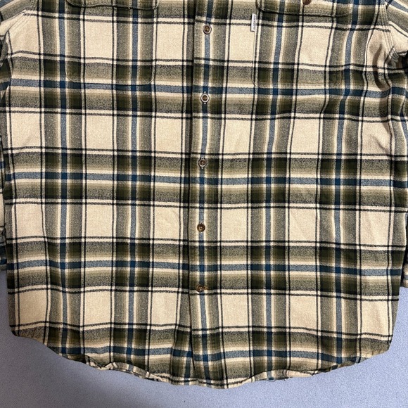 Carhartt Plaid Flannel Button Down Shirt Original Fit Green Tan Mens Size XL - Picture 4 of 13